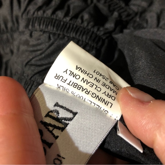 Dino Gaspari black rabbit fur silk vest medium - Picture 9 of 12